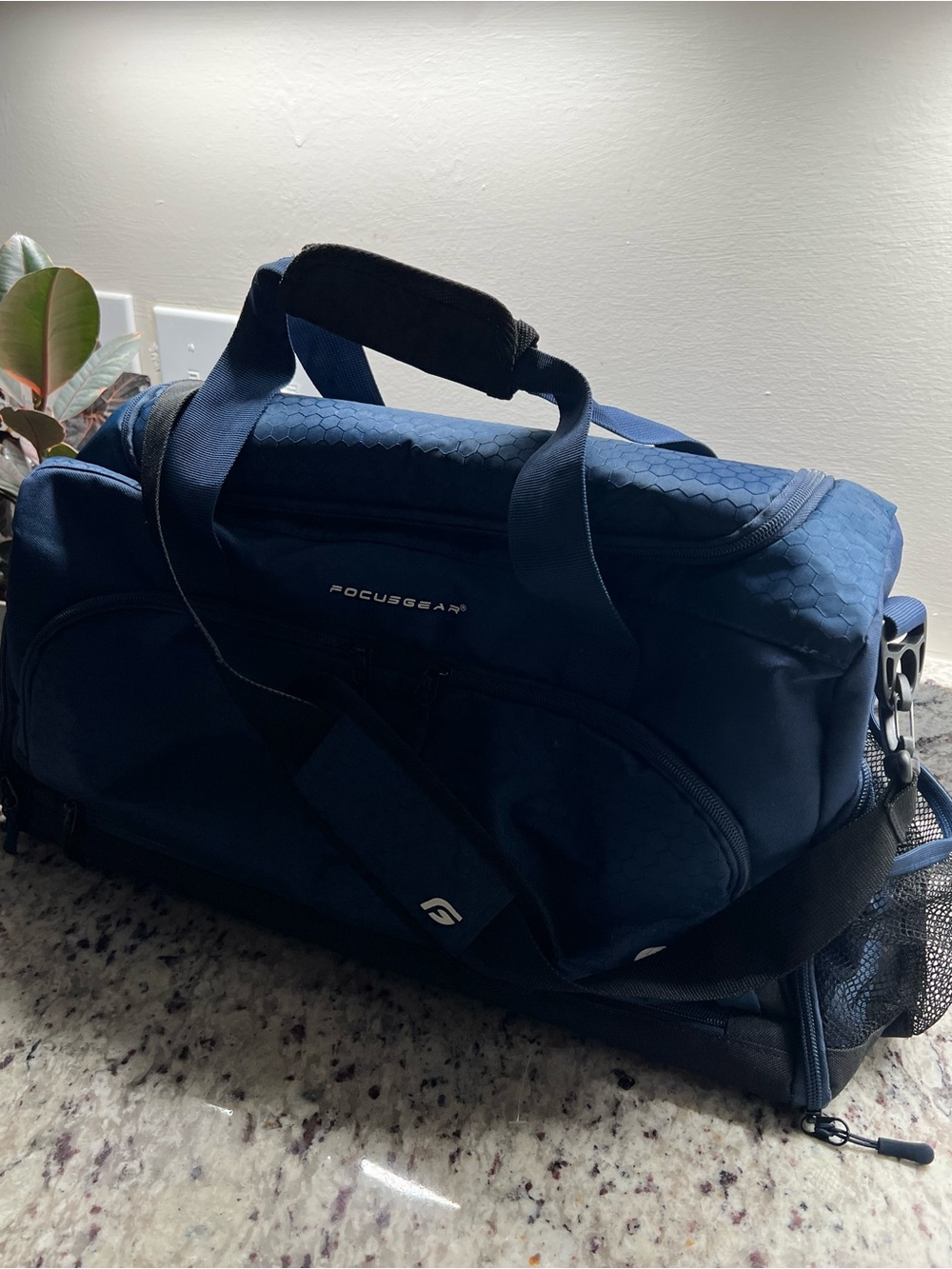 Navy Men's Duffel Bag with Shoulder Strap